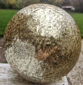 Wetterfest Schwere Glas Kugel Gold Craque Garten Craque 15cm Dekokugel Glaskugel - Bild 1 von 6