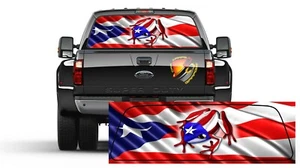 PUERTO RICAN COQUI FLAG Rear Window Perforated Graphic Decal Trucks Cars Camper - Picture 1 of 5