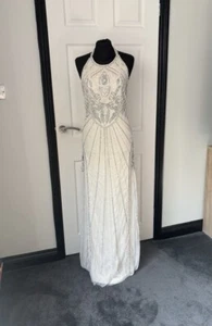 Sculpting Halterneck Embellished Wedding Dress IVORY-18 - Picture 1 of 11