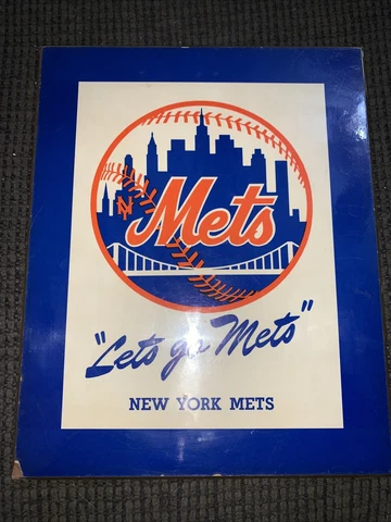 Vintage Let’s Go New York Mets Hanging 9” x 7” 70’s 80’s Wall Wooden Plaque Cover