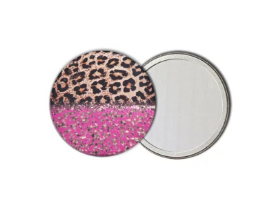 Pocket Mirror Compact Makeup Cosmetic Handbag - Gift for her - Leopard pattern
