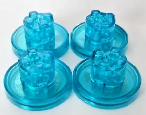 LEGO Dimensions AÑO 1 Trans Azul x4 BLANCO ETIQUETAS VACÍAS/BASES/DISCOS SOLAMENTE - Imagen 1 de 4
