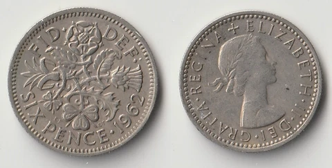 1962 Great Britain sixpence coin Cover