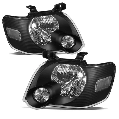 For 2006-2010 Ford Explorer Black Housing Headlights Lamp Assembly Left+Right - Image 1 of 4