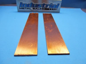 110 Copper Flat Bar 1/8" x 2" x 12"-Long -- .125" x 2" Copper Bus Bar 2 Pieces - Picture 1 of 2
