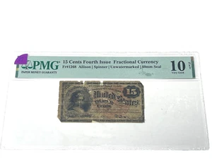 1869 - US, 15 Cents 4th Issue Fractional Currency-#1268, PMG 10, Very Good (#31) - Picture 1 of 2