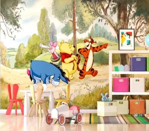 Disney wall mural WALLPAPER children's bedroom Winnie The Pooh PREMIUM green - Picture 1 of 5