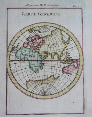 MAPA ORIGINAL 1719 ASIA AUSTRALIA ÁFRICA EUROPA CHINA INDIA PERSIA ARABIA JAPÓN Foto 1 de 4