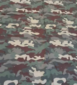 Camo Camouflage Fabric Joann , Green Brown Cloth, Sparkle/Glitter, 31" x 44" - Picture 1 of 4