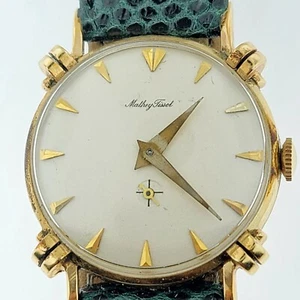 Vintage Mathey Tissot Art Deco 14k Gold Hand-Winding 30mm Fancy Lugs Watch - Picture 1 of 8