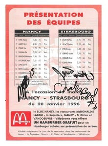 Spielbogen SLUC Nancy - Straßburg - 20. Januar 1996 - Bild 1 von 1