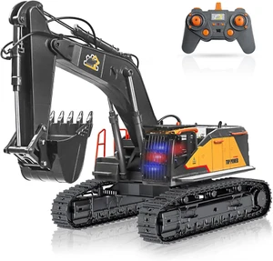 22 Channel Remote Control Excavator, 1/14 Scale RC Excavator Metal Shovel Indepe - Picture 1 of 9