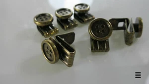 Knopf-Clip 6er-Set - Messing - Bild 1 von 2