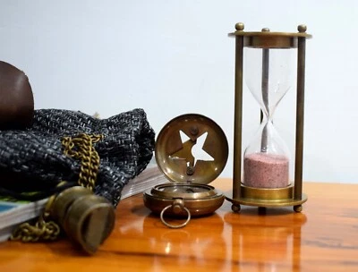 Temporizador de arena de reloj de arena en miniatura con arena rosa - Herramienta para períodos cortos de tiempo Foto 1 de 4