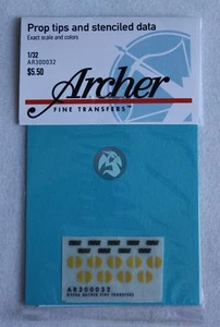 Archer 1/32 gelbe Propellerspitzen und Datenschablonen (9 Stück) [Aufkleber] AR32007 - Bild 1 von 1