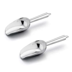 Mini Ice Scoop Set of 2 3 Ounce Stainless Steel Scoops for Ice Cube/Candy/Flo... - Picture 1 of 7