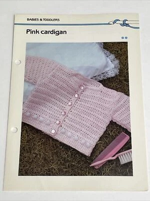 Marshall Cavendish Child's Pink Cardigan  Crochet Pattern - Image 1 of 4