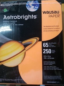 Astrobrights Karton Papier 65 Pfund 8,5" x 11" Cosmic Orange 250 Blatt - Bild 1 von 6
