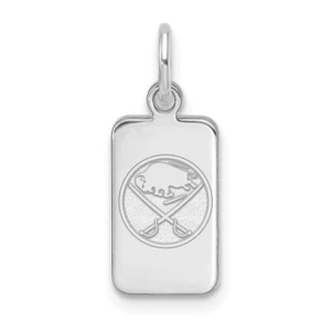 Sterling Silver Rhodium-plated NHL LogoArt Buffalo Sabres Tag Pendant - Picture 1 of 4