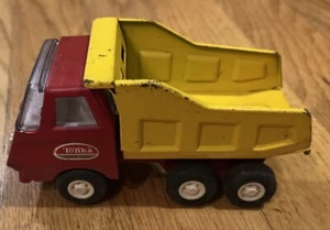 Vintage 60's Tonka 5" Metal Dump Truck Vehicle Red/Yellow Pressed Steel Mini 5” - Picture 1 of 11