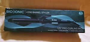 BIO IONIC Long Barrel Styler- 1.25", Black. EUC. Original Box