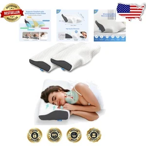 Lightweight Butterfly-Shaped Memory Foam Pillows - 2 Count for Optimal Support - Picture 1 of 8