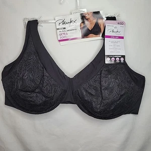 Playtex Bra 40D Black Dreamwire Ultra Soft No Poke 4833 New with Tags - Picture 1 of 4