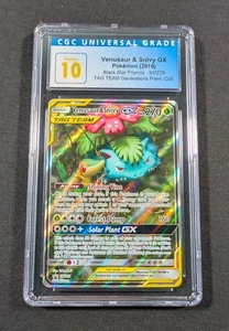 Pokemon Card Holo Venusaur & Snivy GX SM229 CGC 10 PRISTINE TAG TEAM Promo - Picture 1 of 4