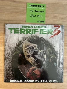 Terrifier 3 Movie Soundtrack Score Green Vinyl LP Signed Paul Wiley Card New - Imagen 1 de 2
