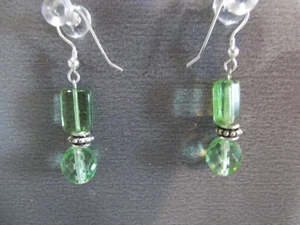 1 Paar einzigartige 1" Zoll Glas grün quadratisch/rund - Bild 1 von 5