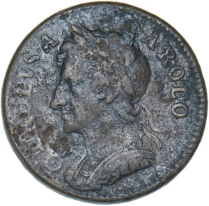 1672 Farthing - Charles II British Copper Coin - Picture 1 of 2
