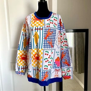 Wild & Pree de Preeti Catch of the Day Sudadera Foodie caprichosa talla grande 2X - Imagen 1 de 8