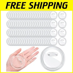 200 Pcs 3" Clear Button Pins for DIY Crafts - Picture 1 of 9