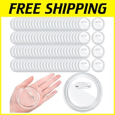 200 Pcs 3" Clear Button Pins for DIY Crafts - Image 1 of 4