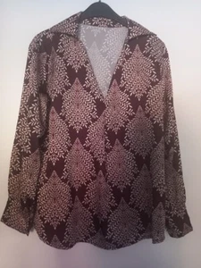Damenbluse braun/beige eine Größe bis ca 42 - Bild 1 von 2