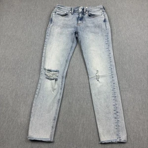 Rag & Bone Jeans Womens 25 (25X26) Blue Cate Mid Rise Ankle Skinny Distress - Picture 1 of 13