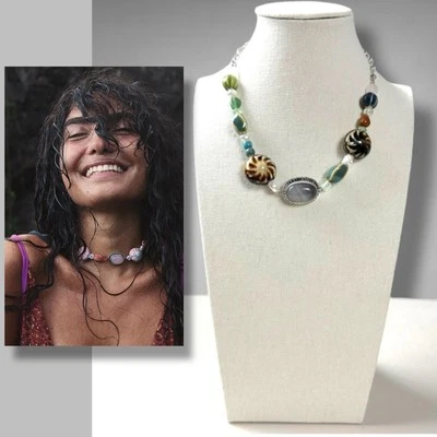 Gargantilla Free People Bohemia Gruesa Agnes Plateada Neutra Playa Boho Nueva con Etiquetas Capas Foto 1 de 4