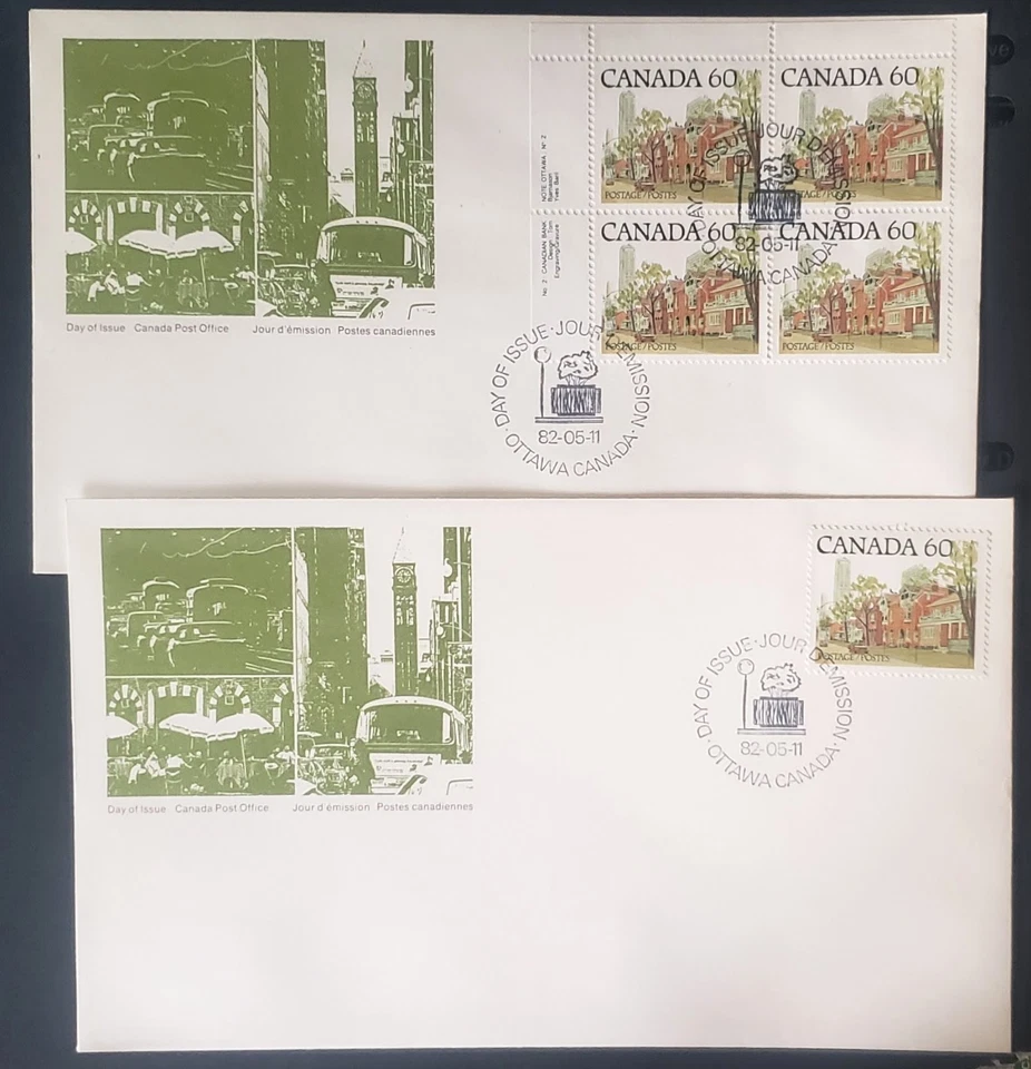 Stamps Canada Covers: #723C 60c Ontario Street Scene single & Pl. Blk. FDC - Image 1 of 1