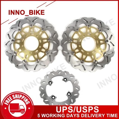 Discos rotores de freno delanteros traseros para Kawasaki Ninja ZX6R 2005-2016 ZX10R 2004-2007 Foto 1 de 2