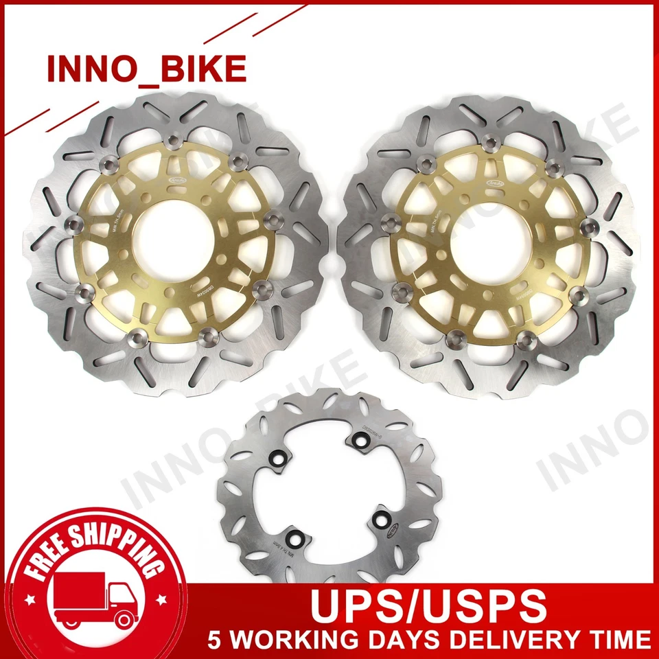 Discos rotores de freno delanteros traseros para Kawasaki Ninja ZX6R 2005-2016 ZX10R 2004-2007 Foto 1 de 2