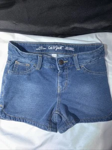 Cat & Jack Girls Soft Denim Size M7/8 In Medium Blue/Adjustable Waist/Blue - Picture 1 of 5