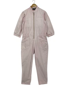 Wyse London Pale Pink Zip Up Denim Jumpsuit Size 4 / UK 14 - Picture 1 of 6