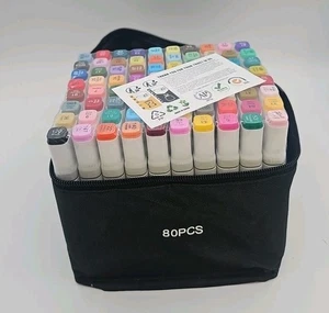 ATOPSTAR 80 Farben Alkohol Marker Set - Dual Tip, weiße Schale - Bild 1 von 6