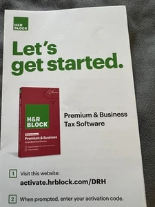 2022 H&R Block Oprogramowanie podatkowe Premium i Business dla systemu Windows. Tylko karta aktywacyjna - Zdjęcie 1 z 7