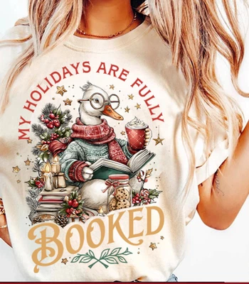 Рождественская книга клуб любитель DTF тепла передачи 4 шт комплект полноразмерная одежда. - Изображение 1 из 4