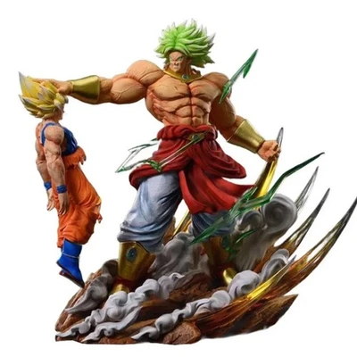 Figurine Dragon Ball Broly vs Son Goku Super Saiyan Statue pvc 20cm Modèle Anime - Photo 1/4