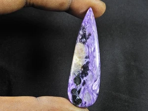 CAROITE VIOLA NATURALE FATTA A MANO PERA CABOCHON PIETRA PREZIOSA SCIOLTA 18X28X06 MM n640 - Foto 1 di 9