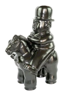 FERNANDO BOTERO "Man on Horse" Awesome Bronze Sculpture Sealed, Signed & Num. - Picture 1 of 13