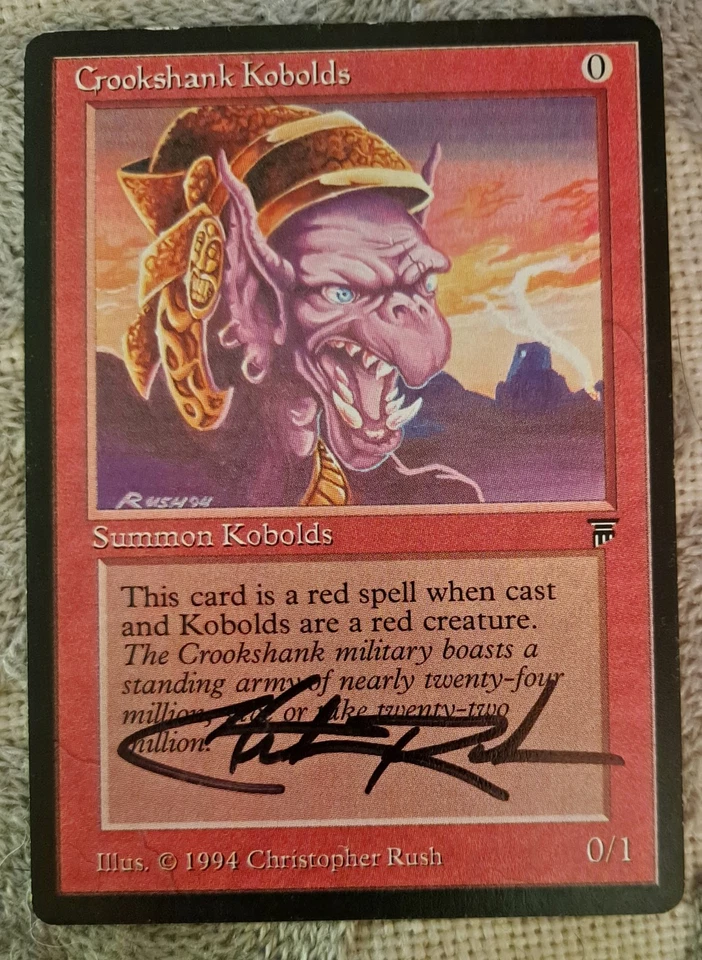 Mtg Legends Crookshank Kobolds Autographed By Christopher Rush  - Image 1 of 2