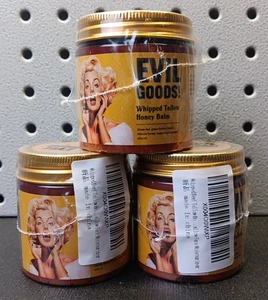 THREE NEW Evil Goods! Whipped Tallow Honey Balm Face Lips Body 4.23oz 120g (bn) - Picture 1 of 7